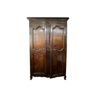 19th Century French Carved Oak Armoire For Sale