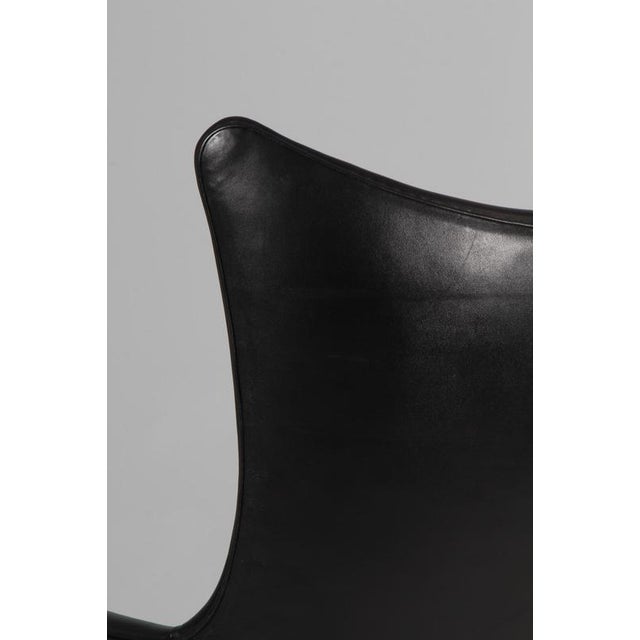 Black Model 207 Tilt Lounge Chair in Leather by H. W. Klein for Bramin, 1970s For Sale - Image 8 of 10