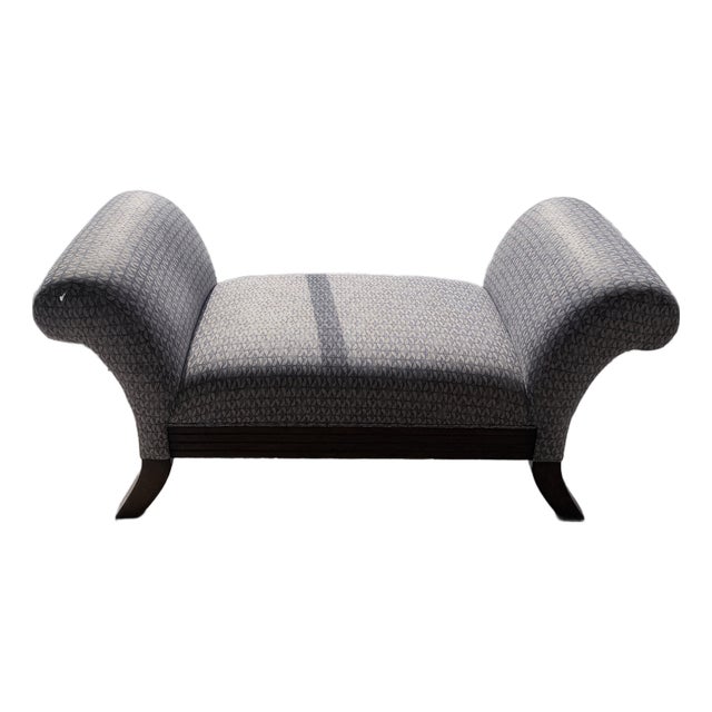 Late 20th Century Sculptural Rolled Arm Upholstered Lounge Bench For Sale