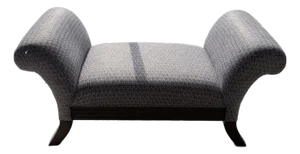 Late 20th Century Sculptural Rolled Arm Upholstered Lounge Bench