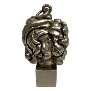 Spanish Metal Micro Portrait de Michèle Sculpture by Miguel Berrocal, 1970s For Sale