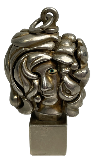 Spanish Metal Micro Portrait de Michèle Sculpture by Miguel Berrocal, 1970s