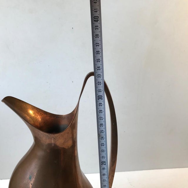 Vintage Copper Masterpiece Pitcher by Henning Koppel for Georg Jensen For Sale - Image 14 of 16