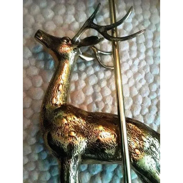 1970s 1970s Brass Deer Sculpture Table Lamp on Lucite Base For Sale - Image 5 of 8