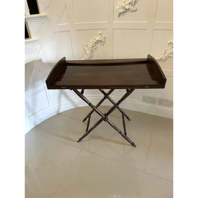 Antique Victorian Rosewood Butlers Tray on Stand For Sale - Image 15 of 15