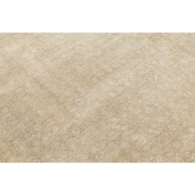 Antique Tabriz Wool Rug With Organic Moiré Wave Pattern in Neutral Tones For Sale - Image 4 of 11