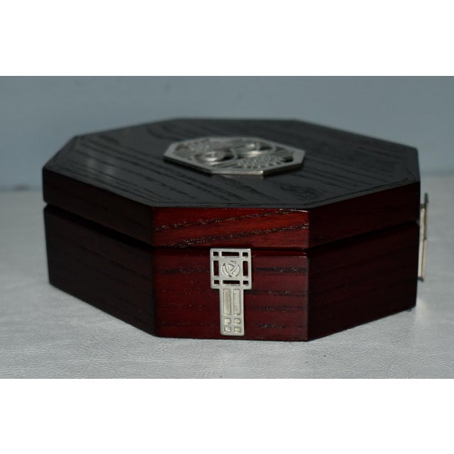 Wood Vintage Carrick Oak Octagonal Box W/Celtic Design For Sale - Image 7 of 12