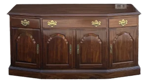 1980s Knob Creek / Ethan Allen Traditional Georgian Solid Cherry 4 Door 6 Drawer Buffet or Sideboard (31-6311)