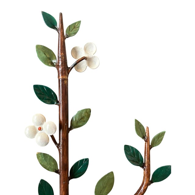 Vintage Italian Tole Espalier / Espaliered Tree Sculpture, Fruit Tree, Birds, Blossoms, & Apples, Manner of Mottahedeh For Sale In Dallas - Image 6 of 9