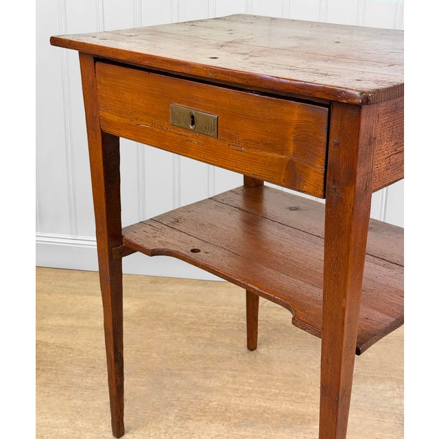 Antique Primitive Farmhouse Pine Single Drawer Side Table For Sale - Image 10 of 13