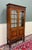 Wood Antique English Bookcase Bookshelf Cabinet Double Door Wavy Glass Oak c.1930s For Sale - Image 7 of 17