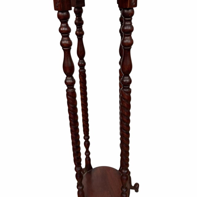 Vintage Mahogany Barley Twist Pedestal Plant Stand For Sale - Image 6 of 8