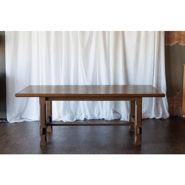1950s Mid Century Dining Table With Linear Veneer Pattern For Sale - Image 11 of 15