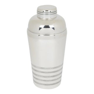 Art Deco Silver Plate Cocktail Shaker by Maison Vessiere France, 1940s For Sale