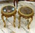 Italian Italian Style Side Table Set With Dark Brown Marble Top & Gold Accents For Sale - Image 3 of 4