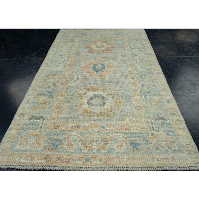 Textile Turkish Oushak Rug 1'10" x 3'3" #17308 For Sale - Image 7 of 8