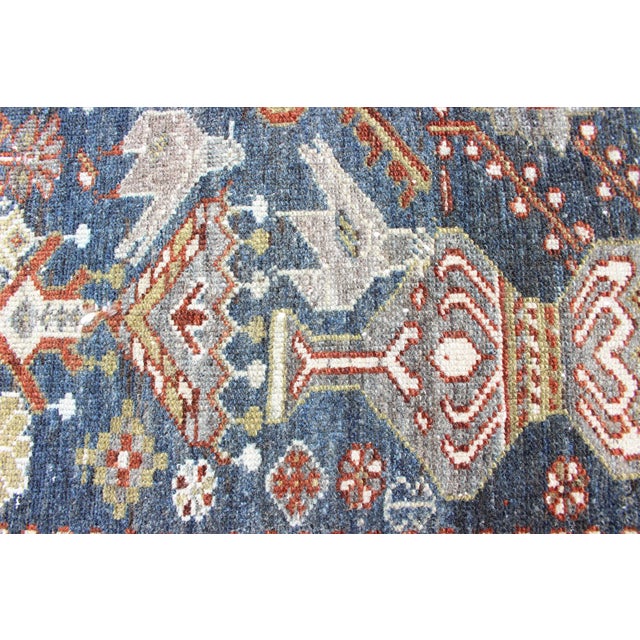 Antique Persian Bakhtiari Rug With Deep Blue Field and Geometric Garden Motifs 5'4 X 10'1 For Sale - Image 18 of 18
