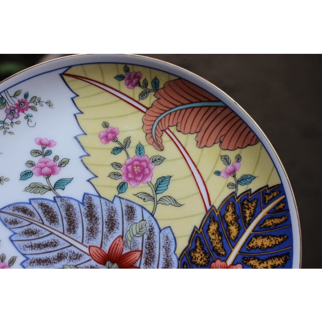 1970s Vintage Chinoiserie Style Salad Plates Tobacco Leaf Seymour Mann - Set of 4 For Sale - Image 5 of 9