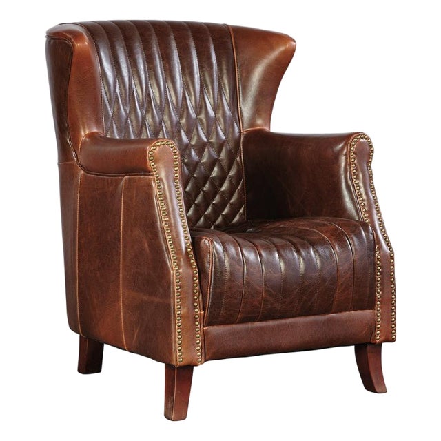 Paris Flea Market Leather Comfort Armchair by Furniture Classics For Sale