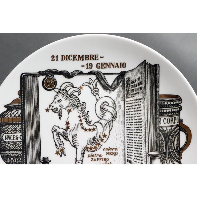 Cosmic Cabinet of Curiosities: Fornasetti "Zodiac Pharmacopoeia" Capricorn Plate Circa 1960s Discover a witty fusion of...