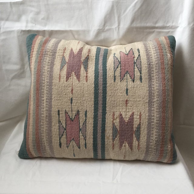 Southwestern Style Wool & Canvas Rug Pillow Chairish
