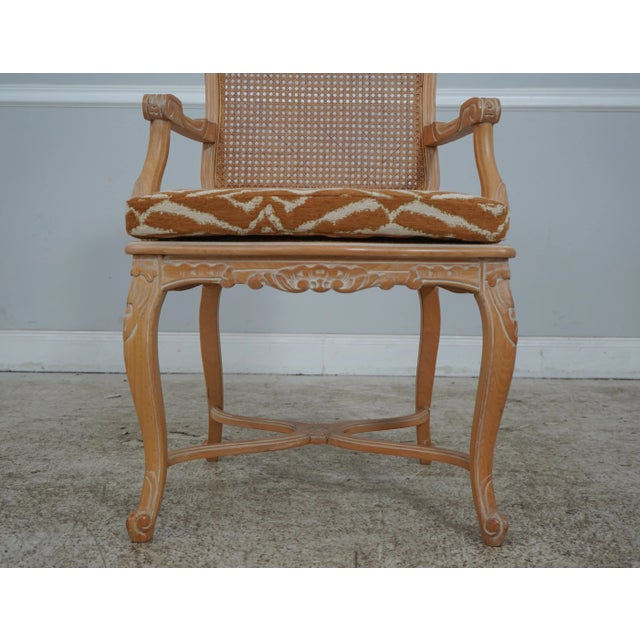 Pair French Louis XV Cane Back Upholstered Armchairs For Sale In Philadelphia - Image 6 of 12
