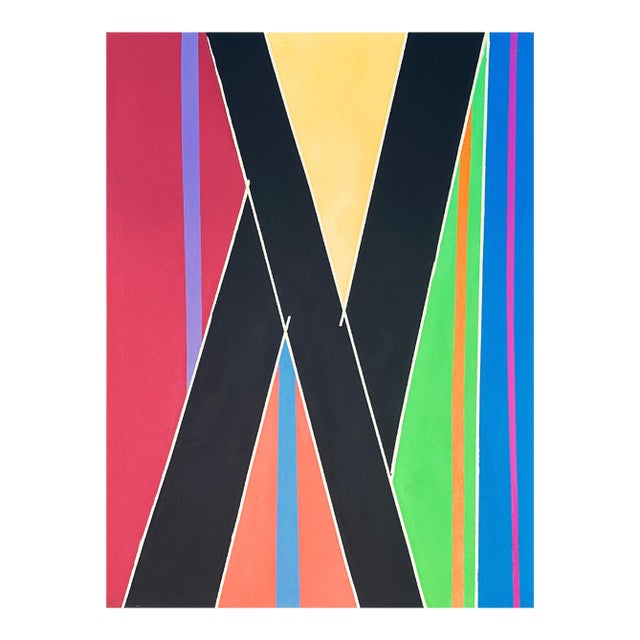 1960s Abstract Acrylic on Canvas Painting by Halim Scott For Sale