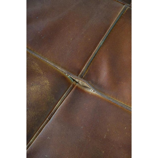Mid-Century Modern Moroccan Patchwork Leather Ottoman, 1970s For Sale - Image 11 of 18