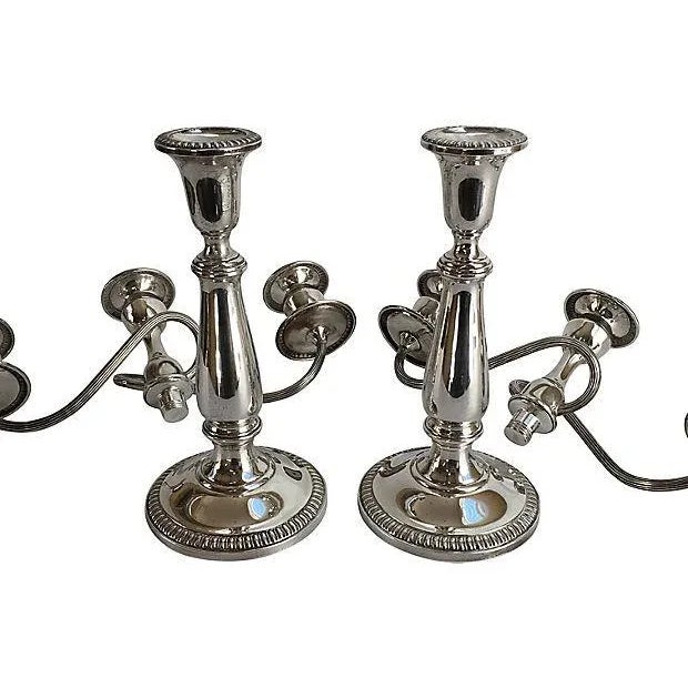 Silver Sterling Silver Candelabras - A Pair For Sale - Image 8 of 10