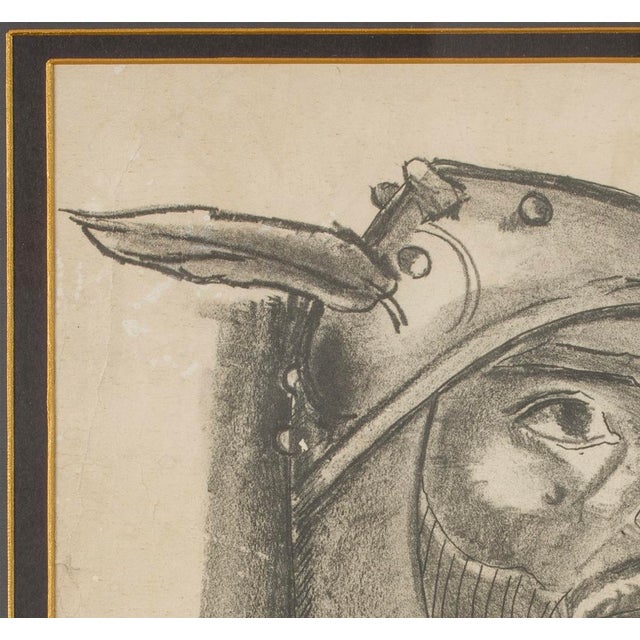 Modern Assen Peikov Signed Dated and Located Drawing Portrait Absolutely rare Assen Peikov drawing "Head of Tsar Asparuh"...