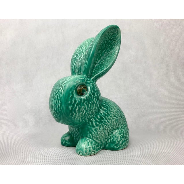 No. 1028 Green Glazed Rabbit from Sylvac, 1950s, Set of 2 For Sale - Image 9 of 14