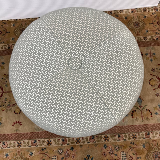 Plinth Ottoman With Raised Geometric Chevron Pattern For Sale In San Francisco - Image 6 of 11
