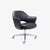Saarinen Executive Arm Chair in Black Leather, Swivel Base For Sale - Image 5 of 5