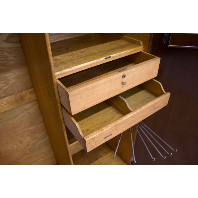 Brown Vintage Art Deco Oak Compactum Wardrobe from Aw Lynn, 1930s For Sale - Image 8 of 10