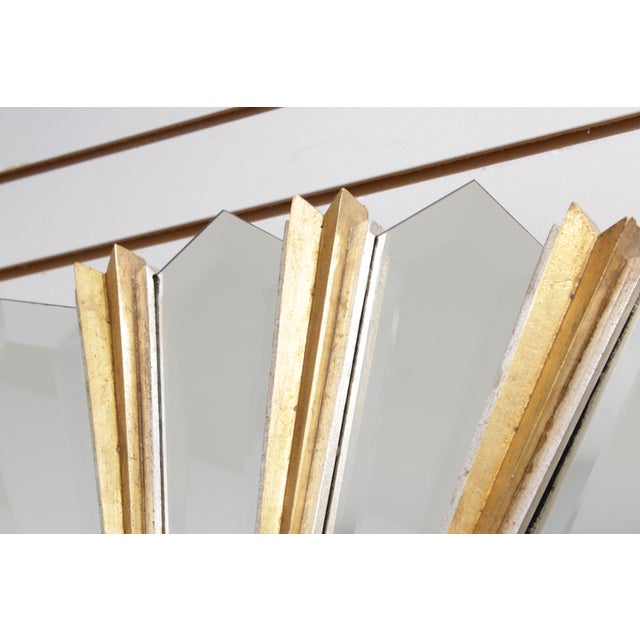 Glass Friedman Brothers Round Modern Sunburst Gold & Silver Mirror For Sale - Image 7 of 13