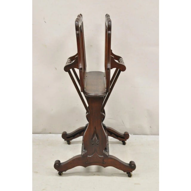 19th Century 19th Century Antique American Victorian Carved Black Walnut Adjustable Folio Print Stand For Sale - Image 5 of 12