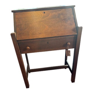 Early 20th Century Oak Secretary Desk For Sale