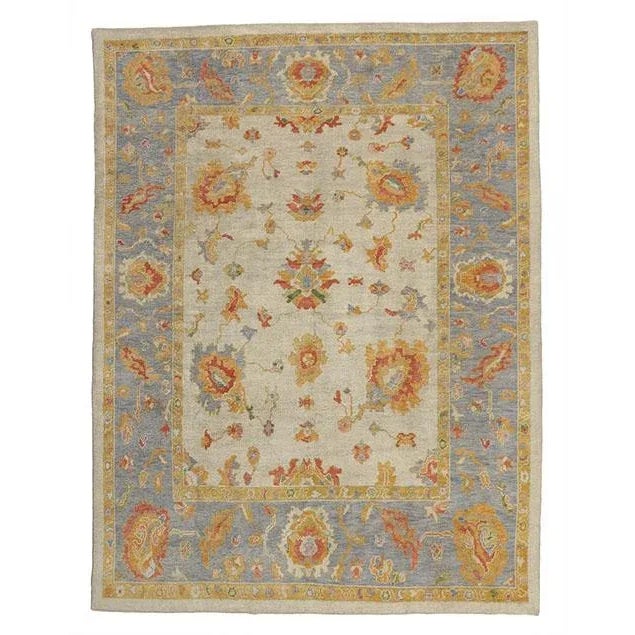 Colorful Oushak Turkish Rug - 09'03 X 12'03 For Sale - Image 9 of 10