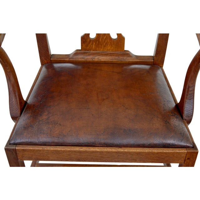 19th Century Shepherds Crook Oak Armchair, 1840s For Sale - Image 3 of 9