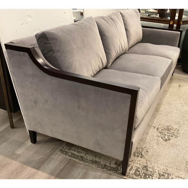 Theodore Alexander Theodore Alexander Modern Gray Velvet Lido Sofa For Sale - Image 4 of 5