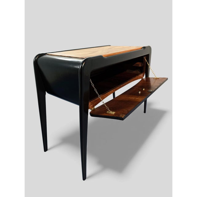 Black Italian Art Deco Ebonized Coffee Table, 1940s For Sale - Image 8 of 18