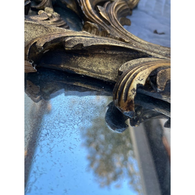 Large Antique Chinoiserie Carved Wood Mirror For Sale - Image 10 of 15