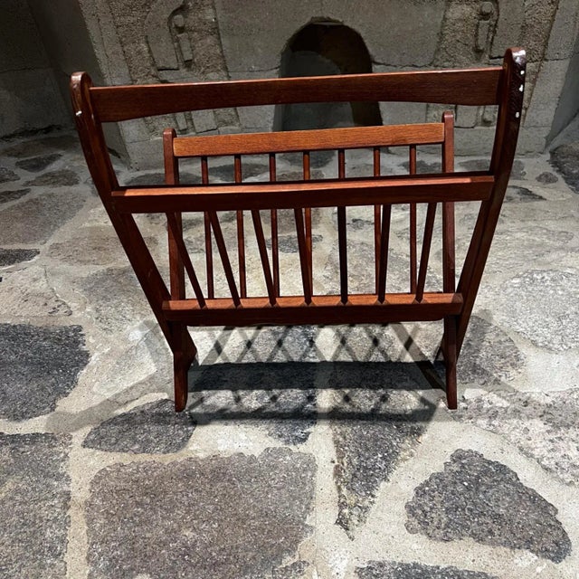 Cees Braakman Sculptural Teakwood Folding Magazine Rack in Jens Quistgaard Style, 1960s For Sale - Image 4 of 11
