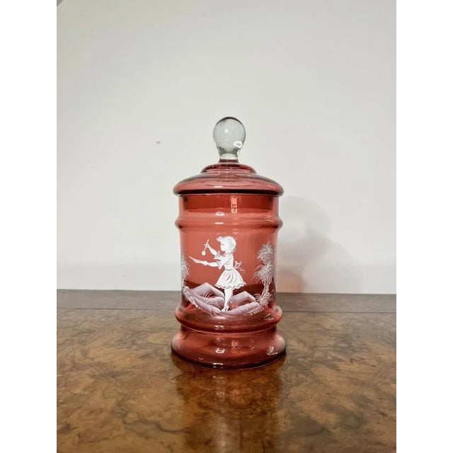 Antique Mary Gregory Jar and Cover, 1900s For Sale - Image 6 of 6