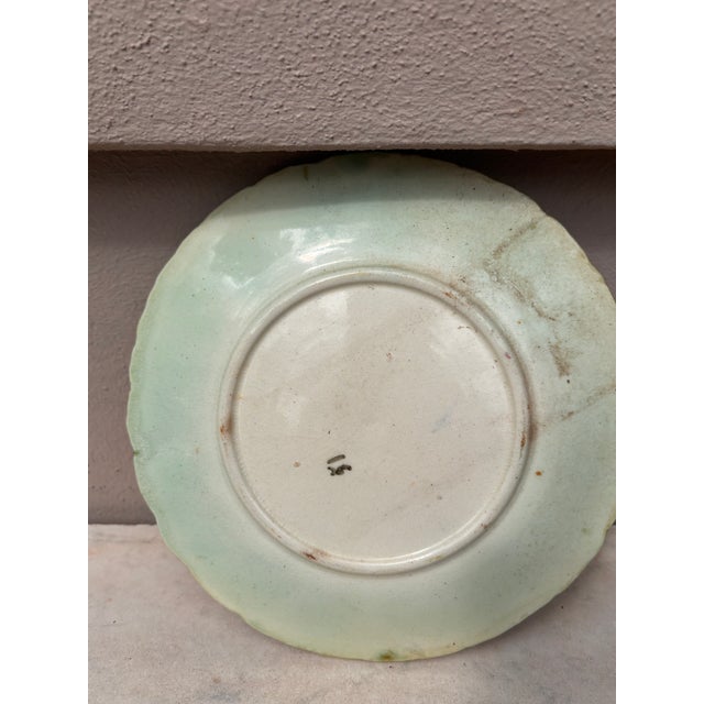 1900 - 1909 Majolica Water Lily Asparagus Plate Saint Clement Circa 1900 For Sale - Image 5 of 5