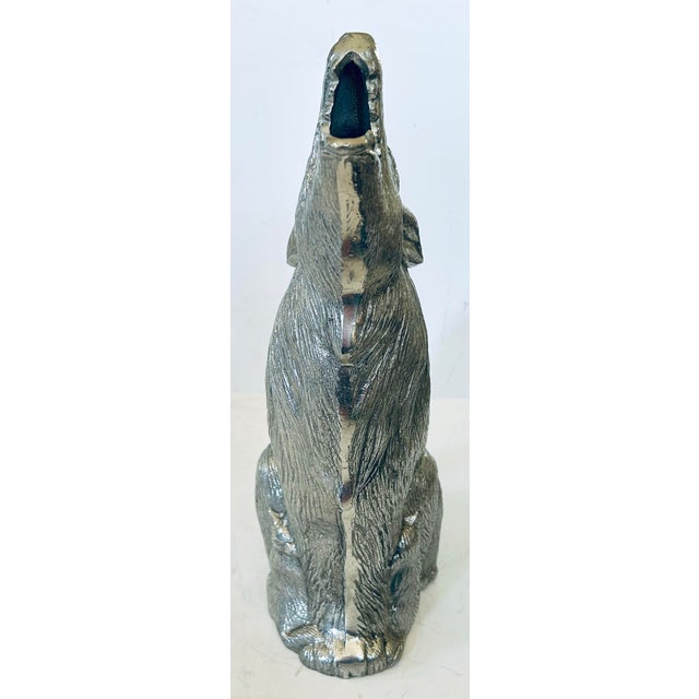 Metal Arthur Court Howling Wolf Pitcher For Sale - Image 7 of 9