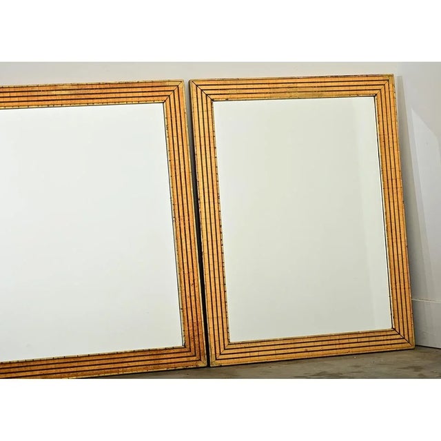 French 19th Century Louis XVI Style Reeded Gilt Mirrors - A Pair For Sale In Baton Rouge - Image 6 of 12