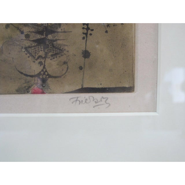 Abstract Johnny Friedlaender Signed Framed Two Birds Deux Oiseaux III Engraving For Sale - Image 3 of 7