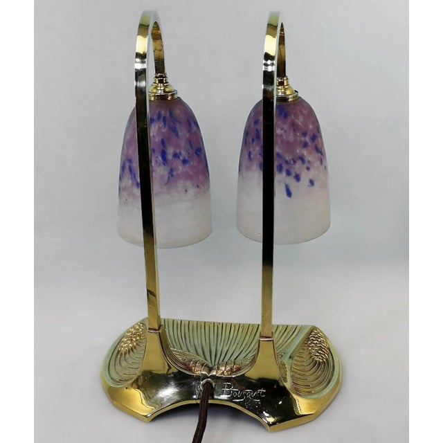 Bronze Bousquet Double Lamp, 1910s For Sale - Image 3 of 9