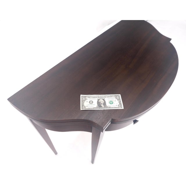 Flip Top Mahogany One Drawer Console Game Sofa Breakfast Top MINT For Sale - Image 9 of 18